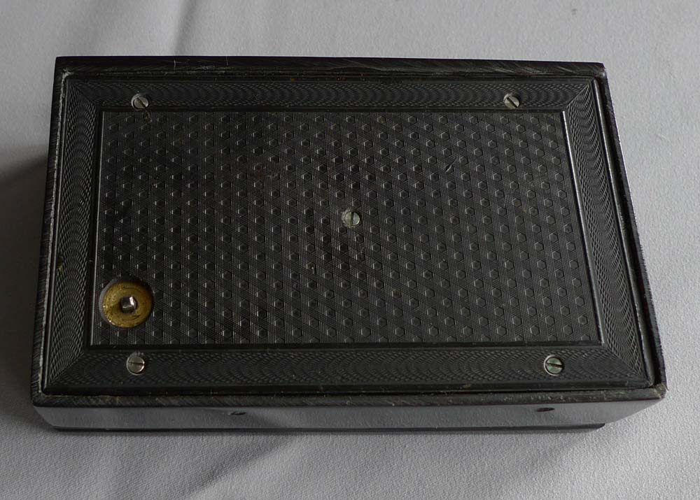 antique musical box with rare military theme in 