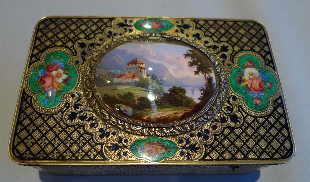 Antique singing bird box in silver gilt and enamel, earliest numbered Charles Bruguier box extant.