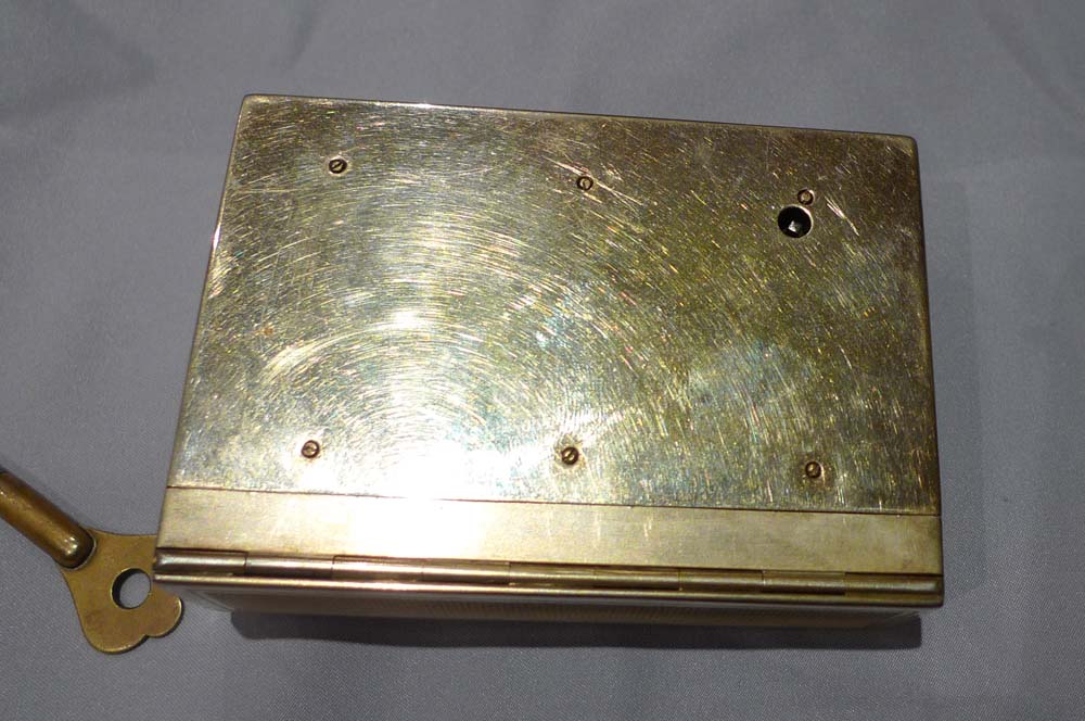 Antique Bruguier fusee singing bird box in engine turned silver case movement signed C. Bruguier 166