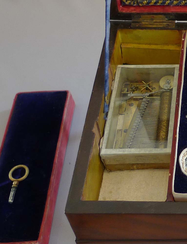 Palais royal musical box and necessaire in form of grand piano.