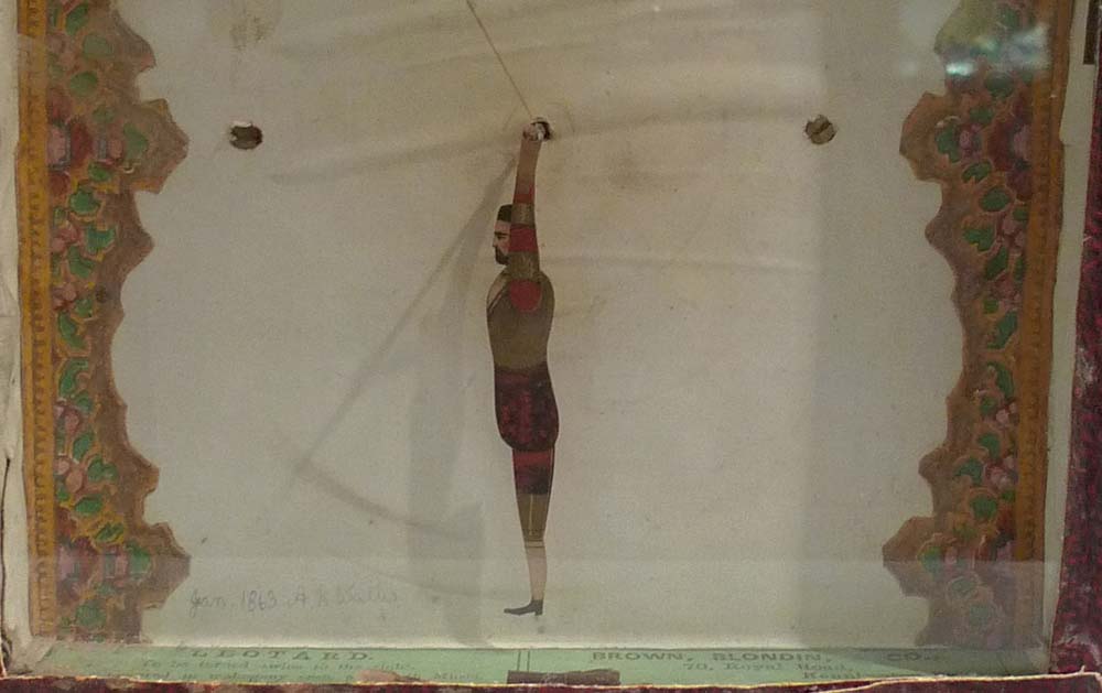 Antique Leotard sand box automaton toy by Brown, Blondin and Company.