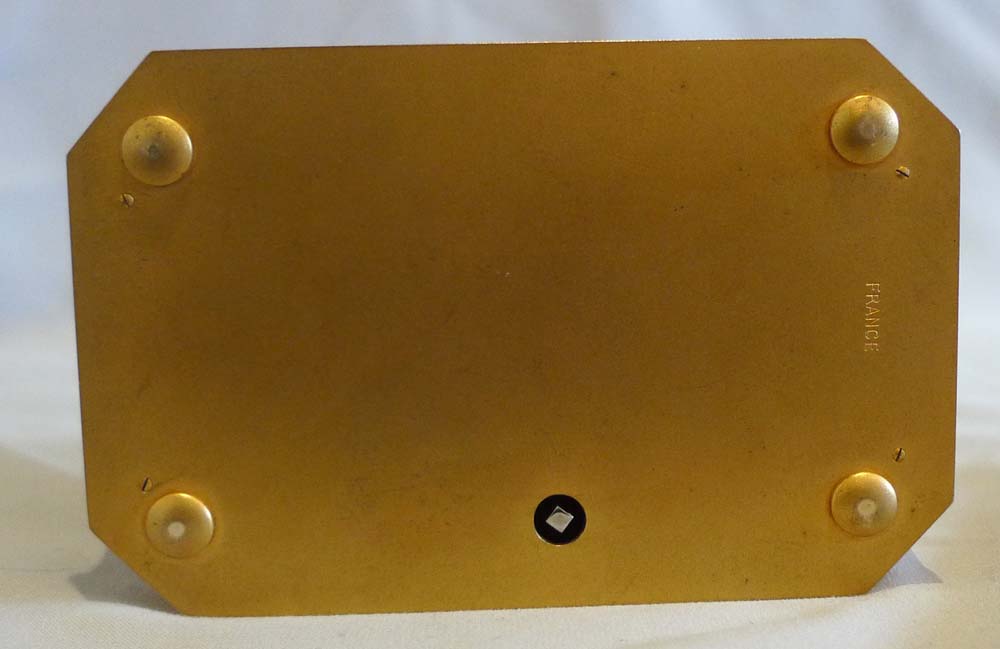 Antique singing bird box finely engraved with mechanically opening drawer, Bontems France.