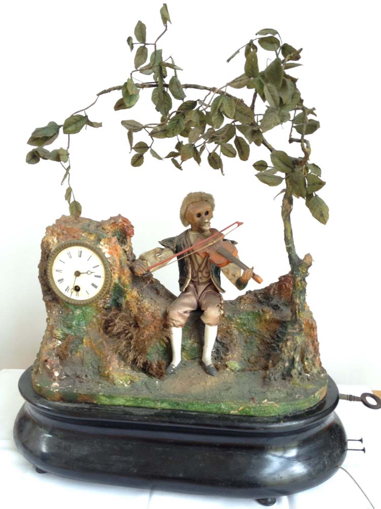 Antique 19th Century French Monkey Musician Automata Clock.