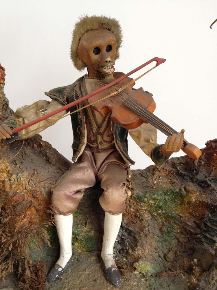 Antique 19th Century French Monkey Musician Automata Clock.