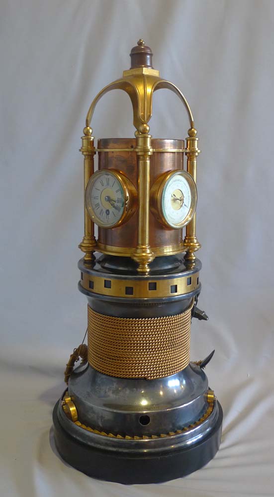 Antique Industrial automaton clock in the form of a ship's capstan.