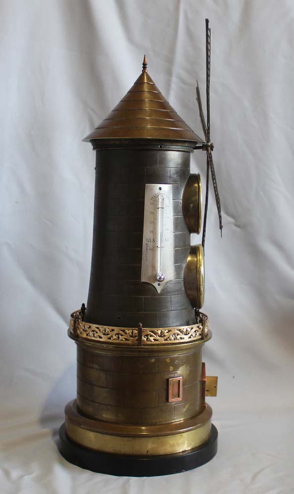 Antique Windmill automaton clock and compendium