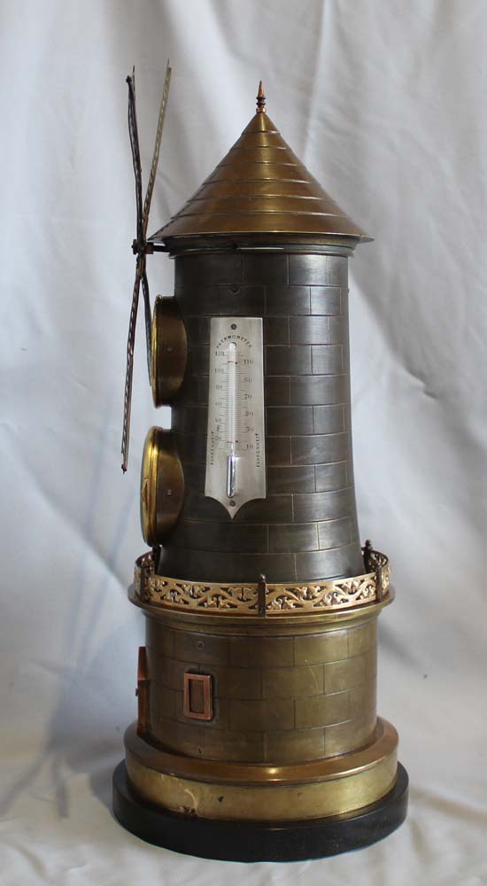 Antique Windmill automaton clock and compendium