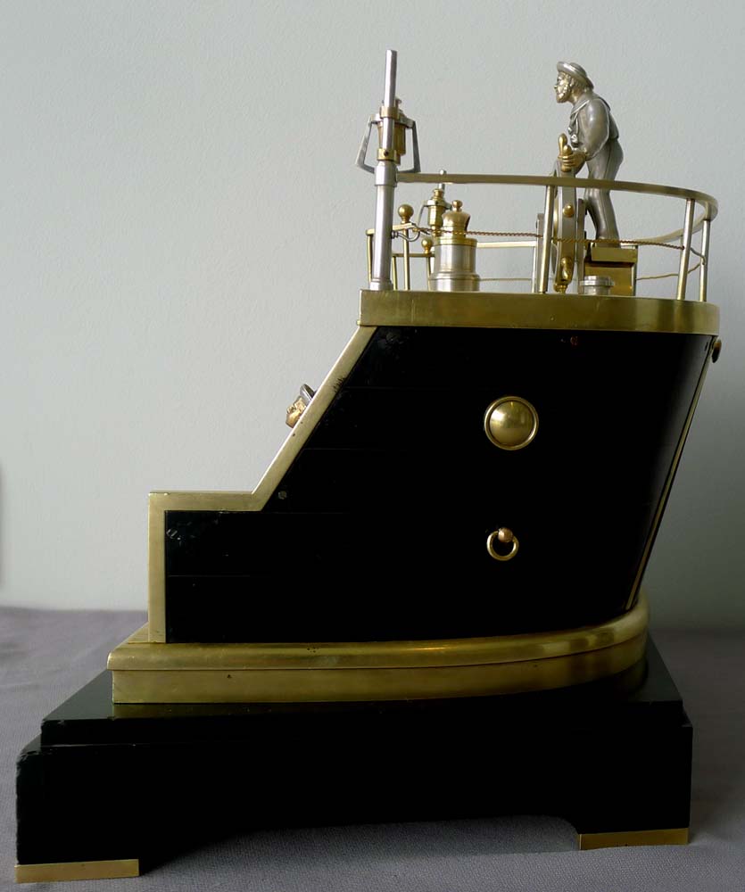 Antique Automaton Industrial clock of Helmsman on quarterdeck by