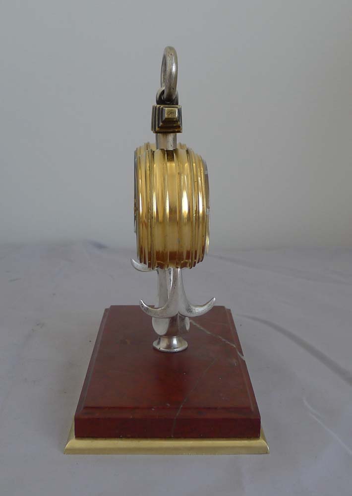 Antique Industrial Series Marine small deskset of clock, barometer and thermometer within an anchor.