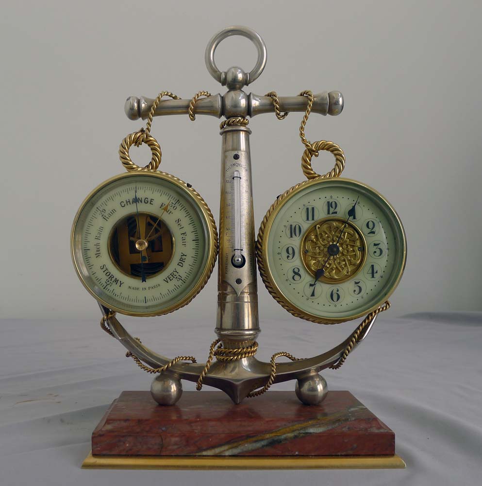 Antique Industrial series desk weather station of mautical style.
