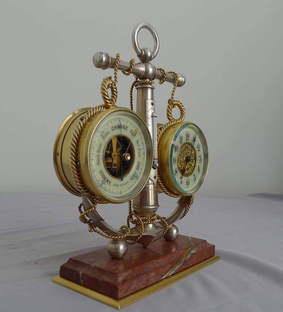 Antique Industrial series desk weather station of mautical style.