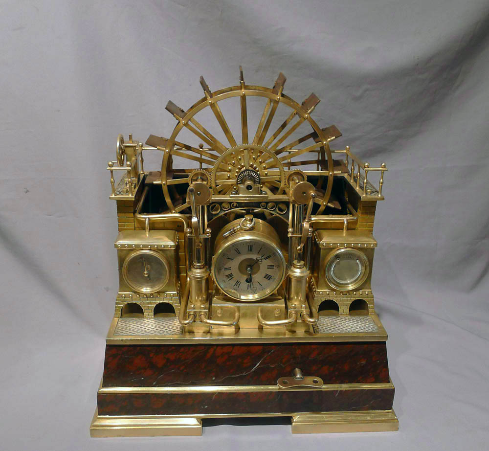 Antique French Industrial Series Waterwheel and weather station by Guilmet.