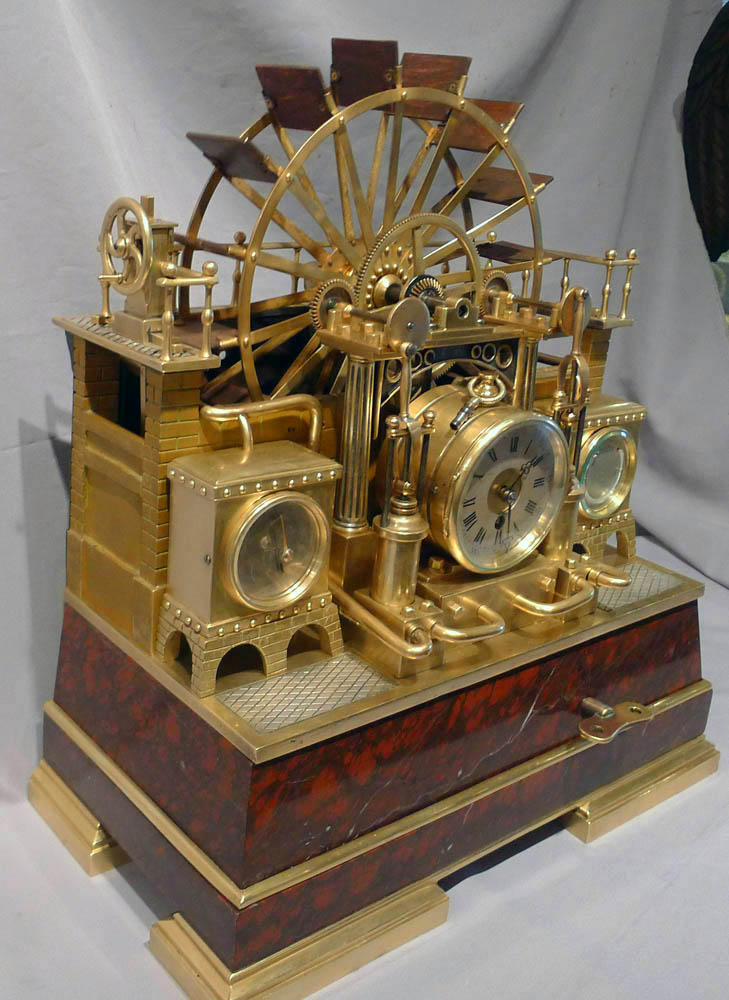 Antique French Industrial Series Waterwheel and weather station by Guilmet.