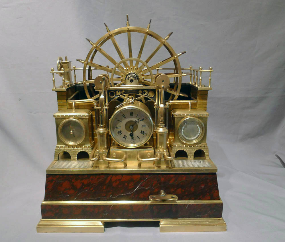 Antique French Industrial Series Waterwheel and weather station by Guilmet.