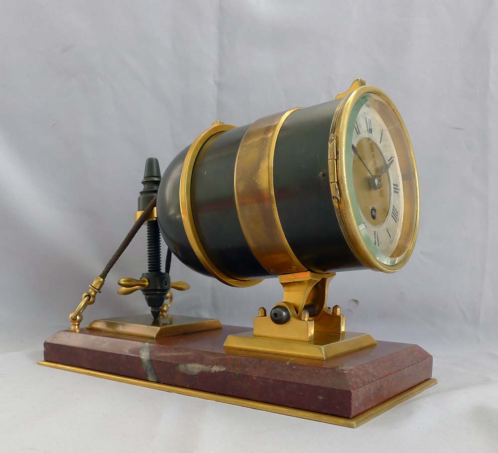 Antique Industrial Series mantle clock modelled as a ship's carronade.