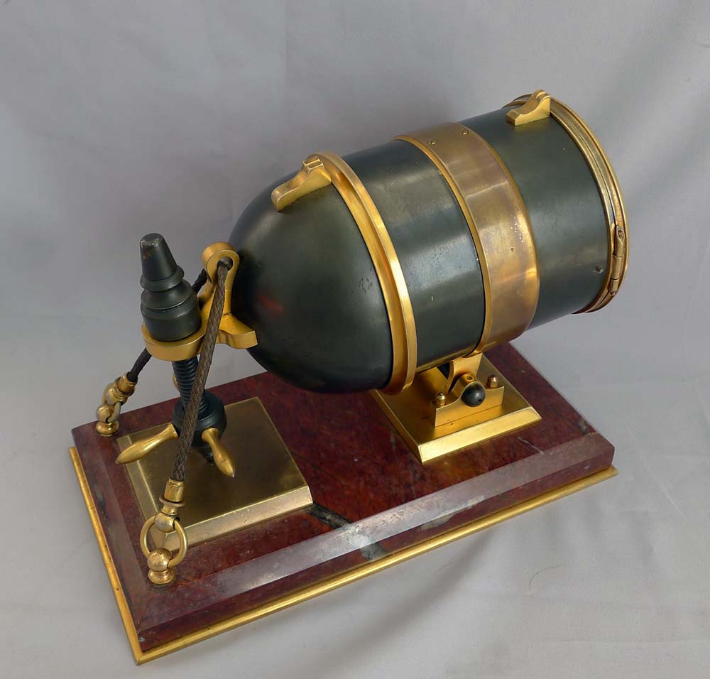 Antique Industrial Series mantle clock modelled as a ship's carronade.