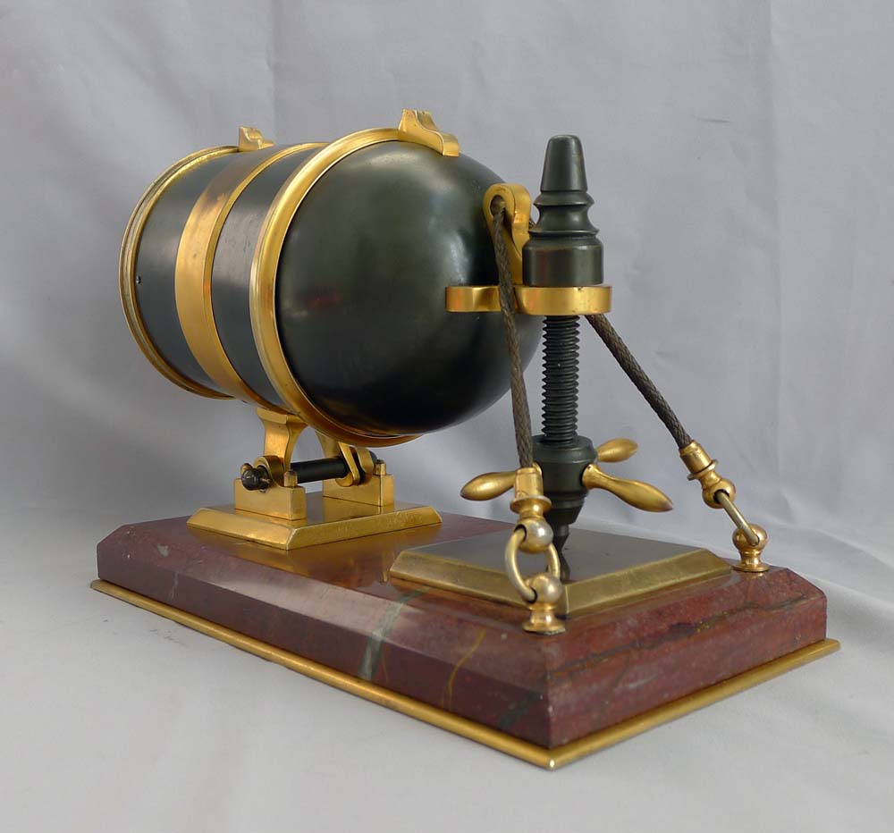 Antique Industrial Series mantle clock modelled as a ship's carronade.