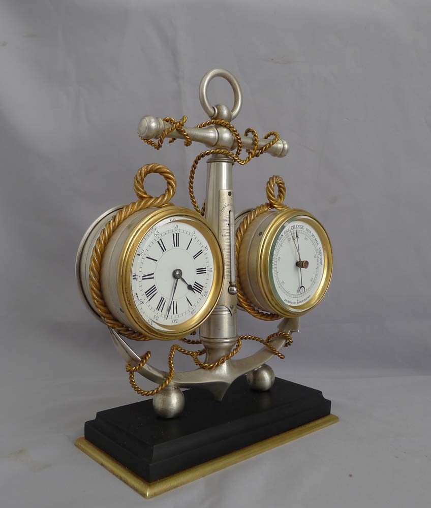 Antique Industrial series desk weather station of nautical style.