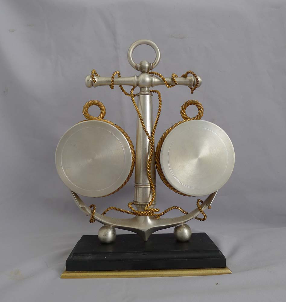 Antique Industrial series desk weather station of nautical style.