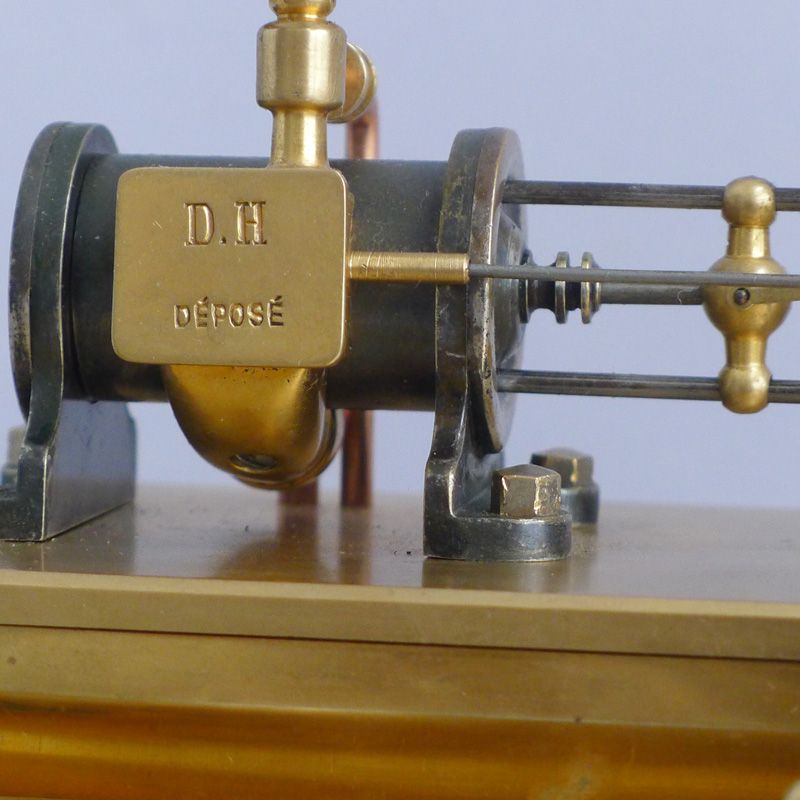 Antique French Industrial series Horizontal Boiler timepiece and weather station by Guilmet