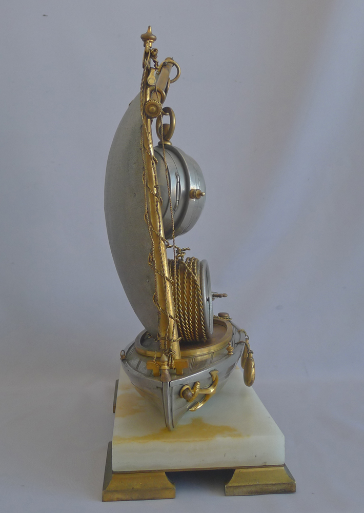 Antique French Industrial Sailboat Compendium Clock