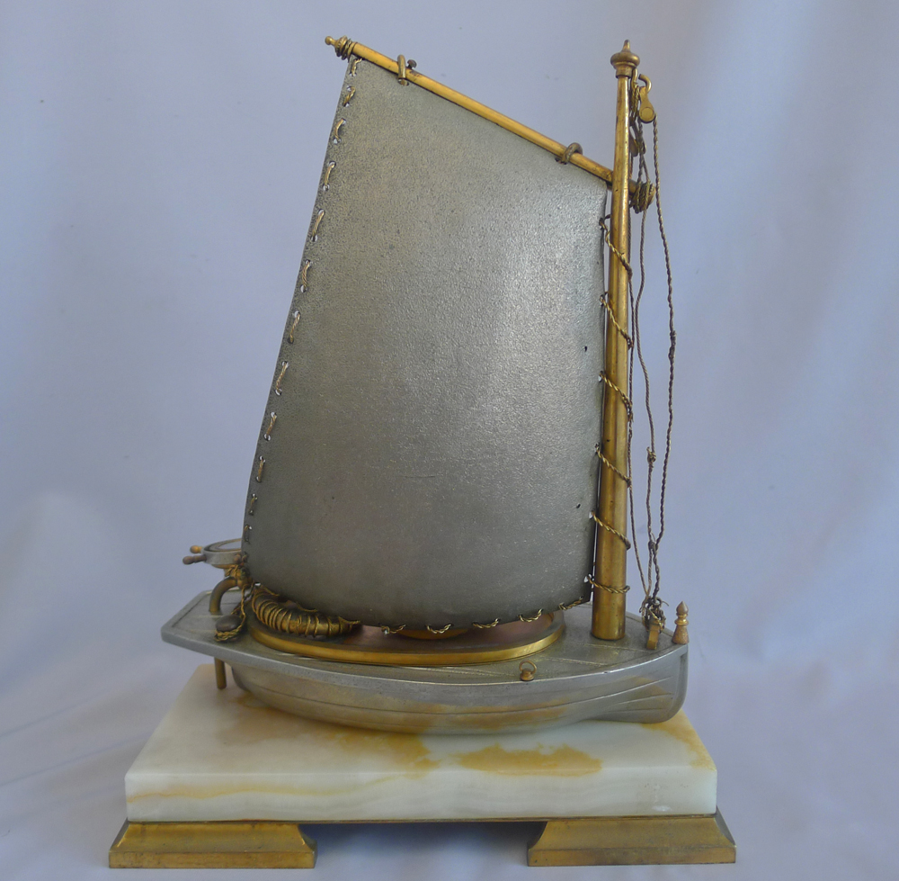 Antique French Industrial Sailboat Compendium Clock