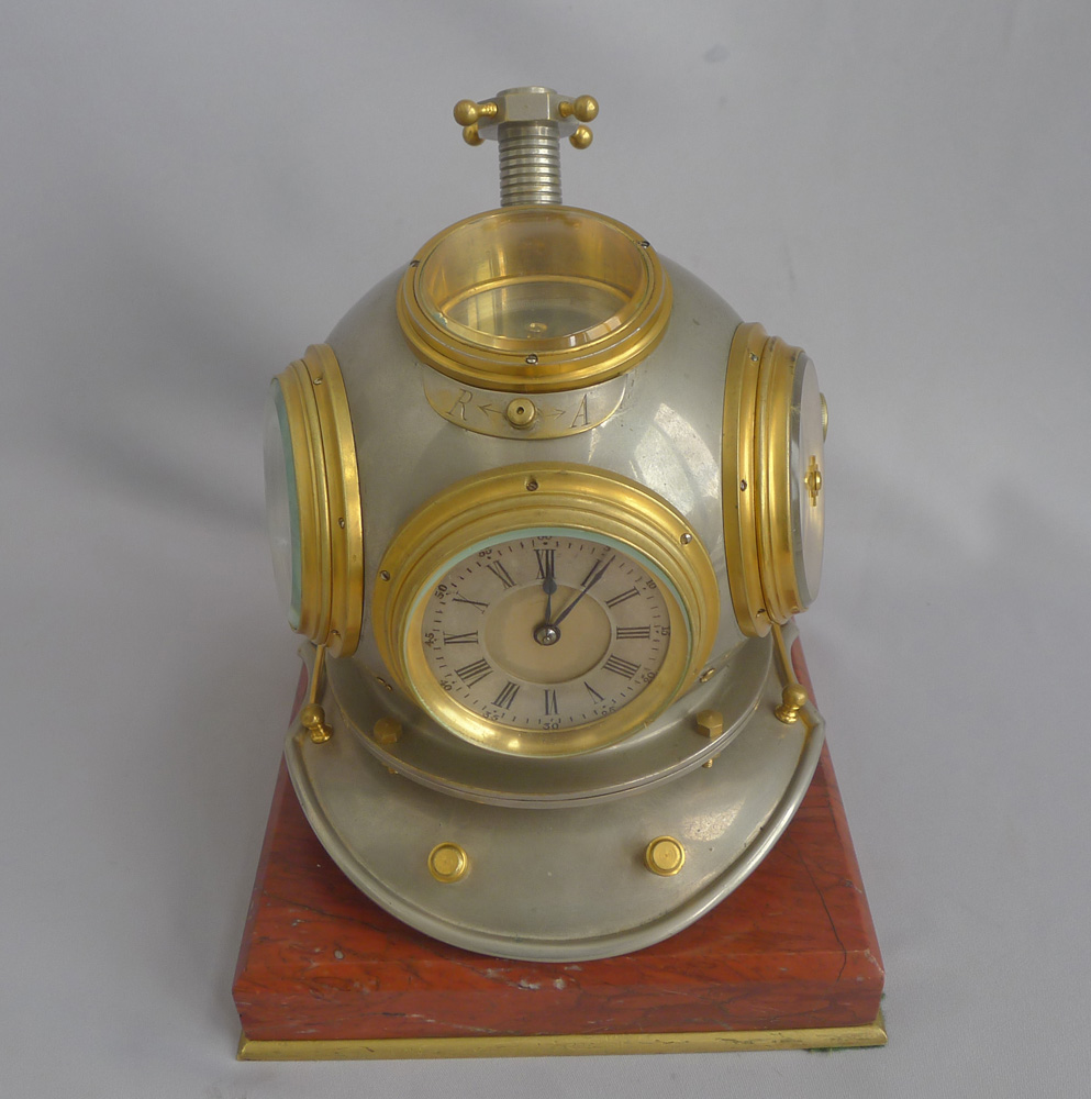 Antique Industrial series Guilmet divers helmet Clock Compendium