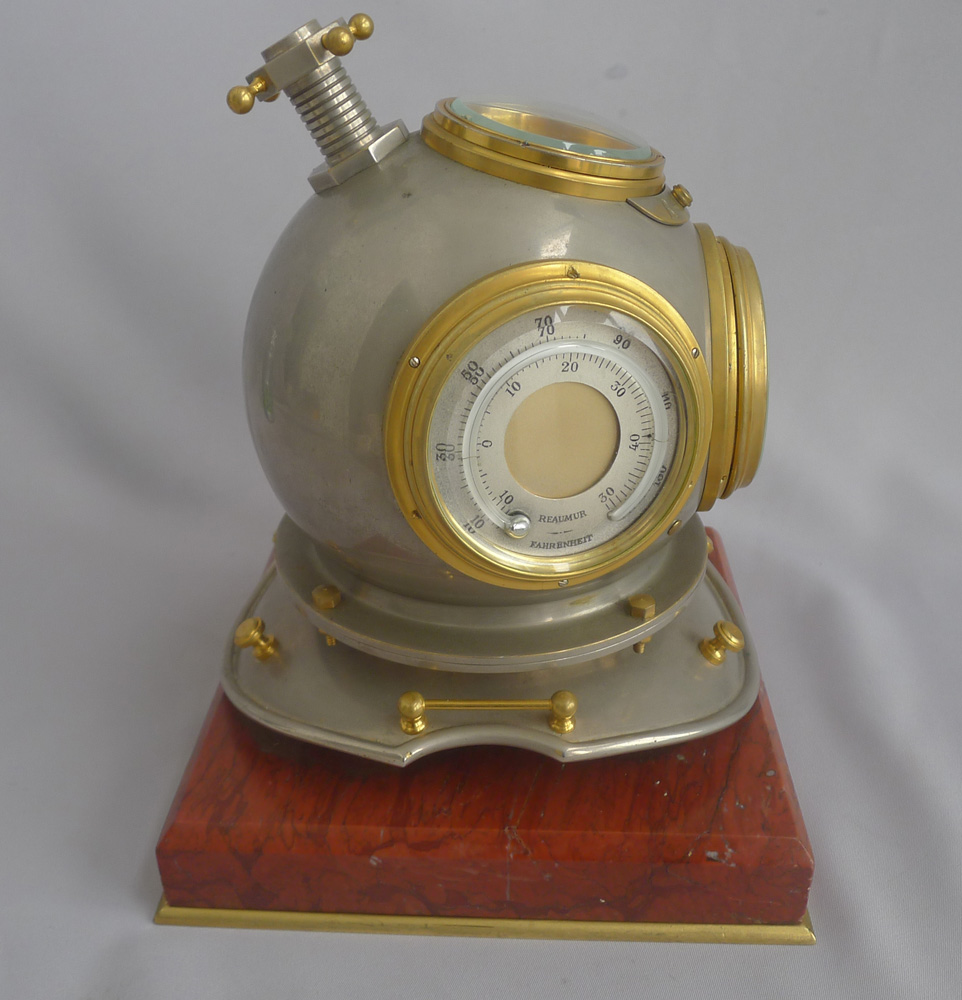 Antique Industrial series Guilmet divers helmet Clock Compendium