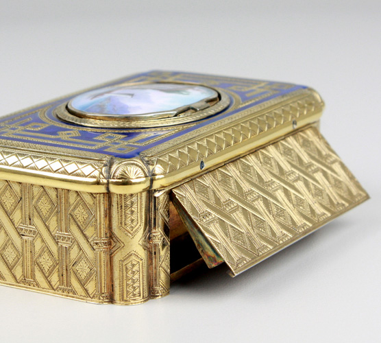 A fine antique silver-gilt and enamel singing bird box, by Charles Bruguier