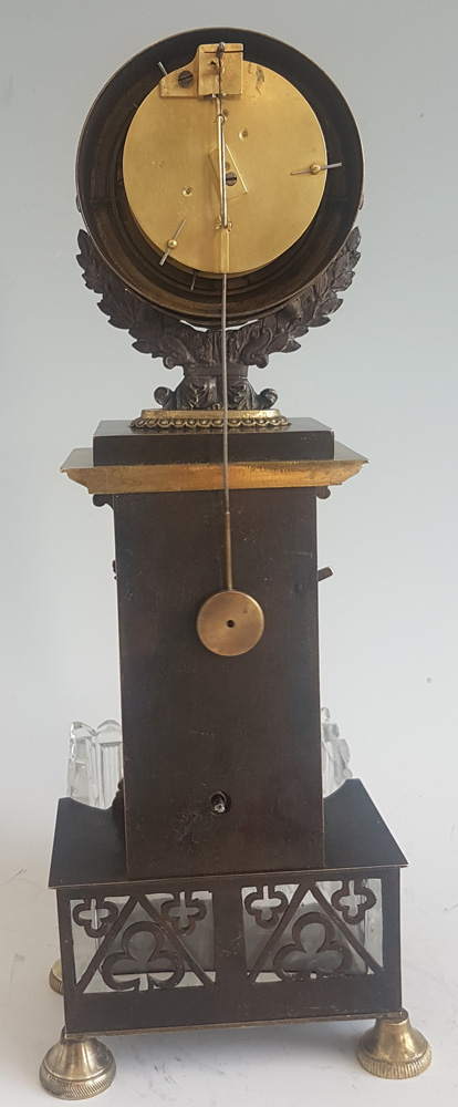 Antique French Gothic mantle clock with water automaton feature
