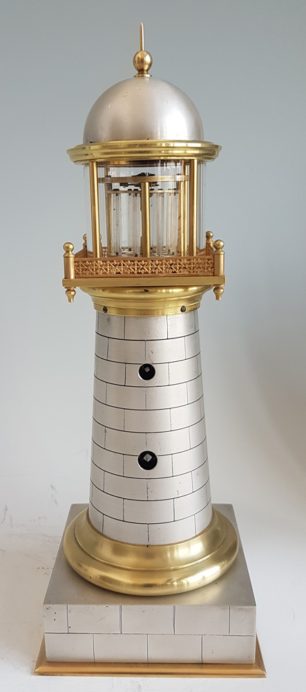 Antique Miniature Automaton Industrial Lighthouse Clock by Guilmet with duplex escapement