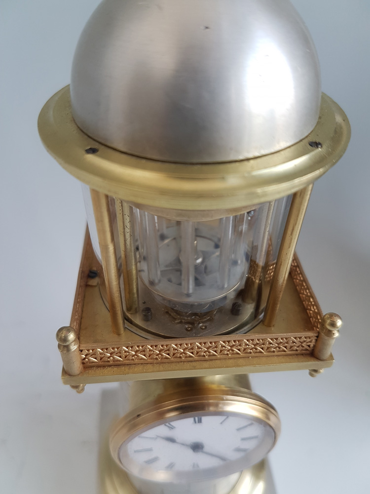 Antique Miniature Automaton Industrial Lighthouse Clock by Guilmet with duplex escapement