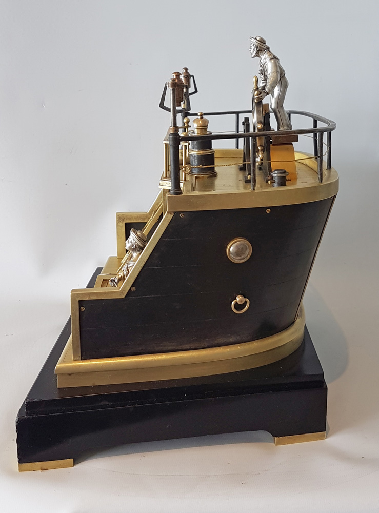 Antique Automaton Industrial series Quarterdeck, Helmsman mantel clock by Guilmet