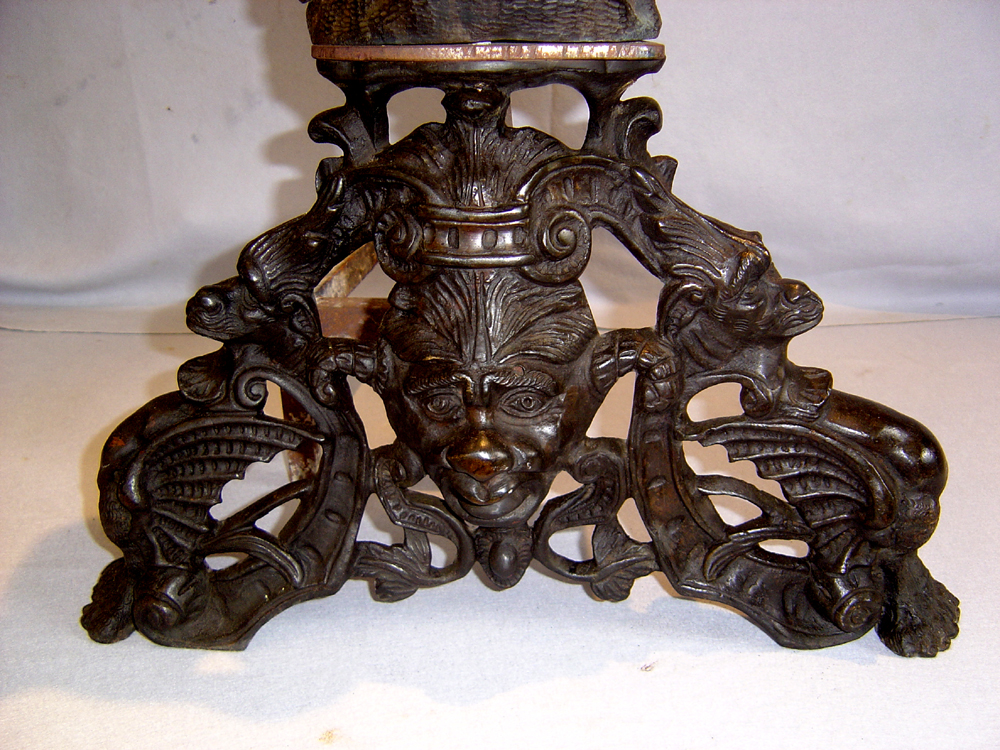 large figural bronze chenets after Gianbolognia