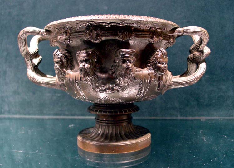 Antique English Regency patinated bronze Warwick vase