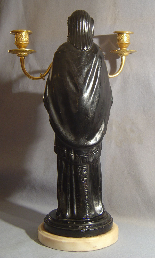 Antique English Regency signed & dated candelabrum in Egyptian revival.