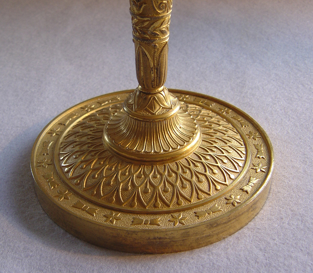 Superb pair of Russian ormolu candlesticks.