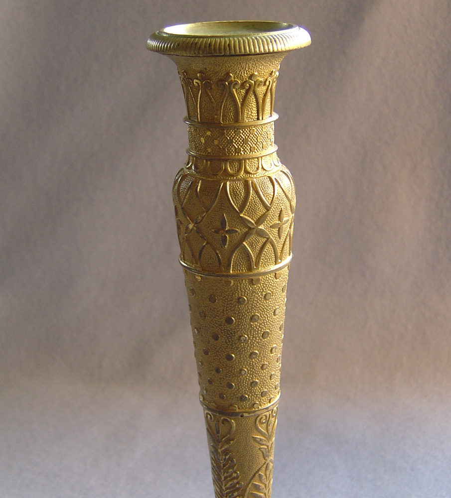 Superb pair of Russian ormolu candlesticks.