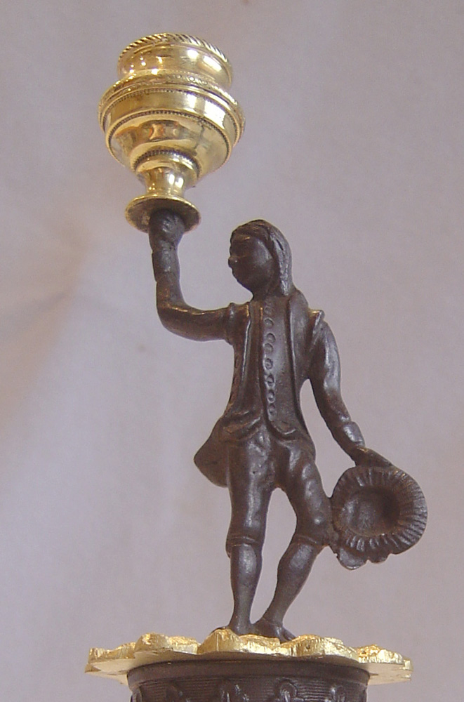 Pair of English Regency figural candlesticks.
