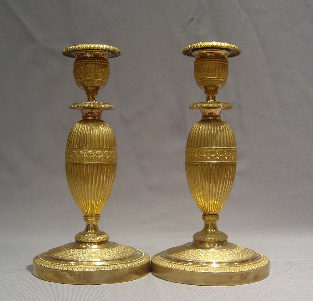 Russian antique ormolu candlesticks.