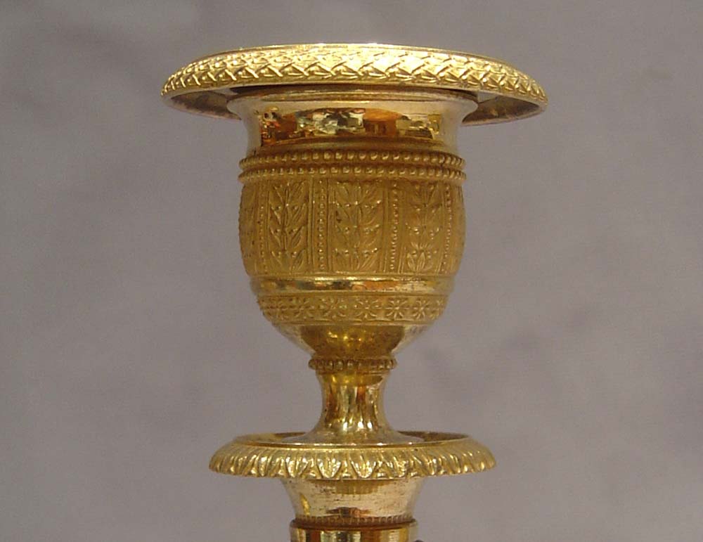 Russian antique ormolu candlesticks.