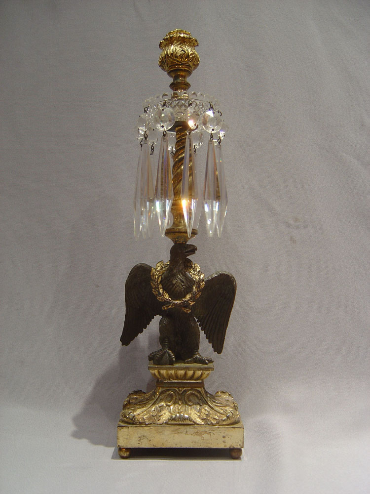 Antique English Regency bronze and ormolu table lustre
