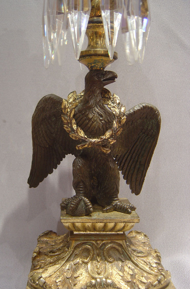Antique English Regency bronze and ormolu table lustre
