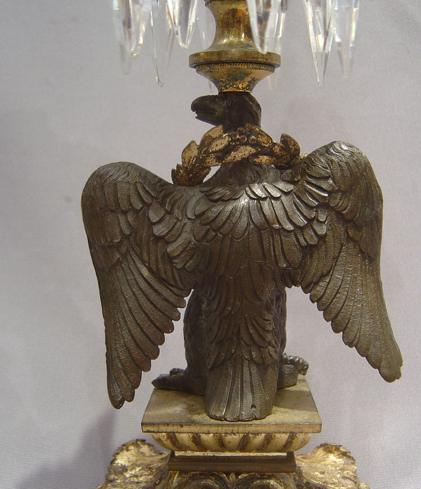 Antique English Regency bronze and ormolu table lustre