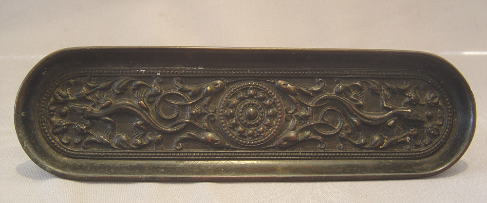 English Regencypatinated bronze pen tray