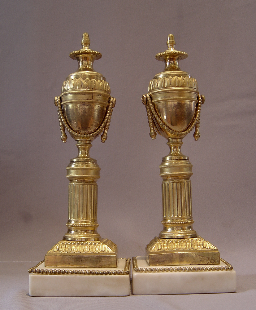 English antique ormolu cassolettes, late 18th early 19th century.