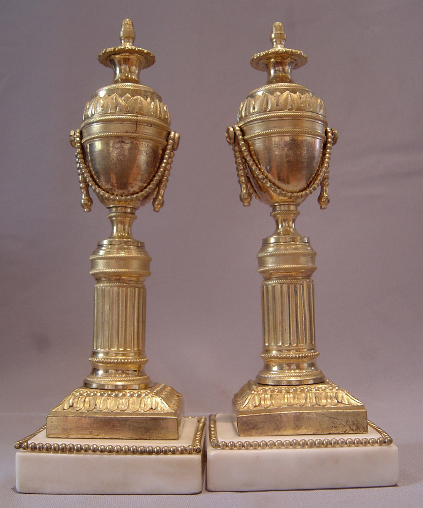 English antique ormolu cassolettes, late 18th early 19th century.