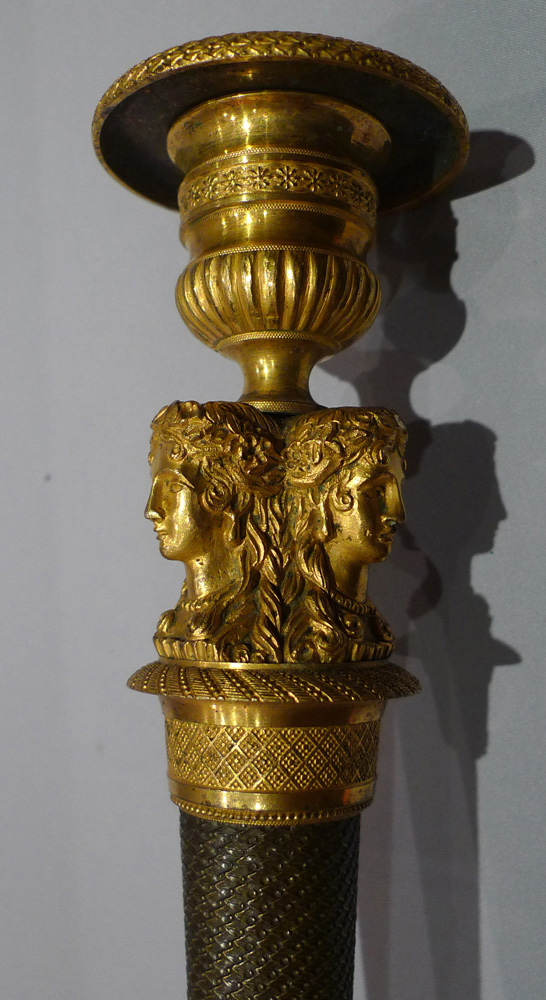 Antique French Empire or Directoire candlesticks circa 1805.