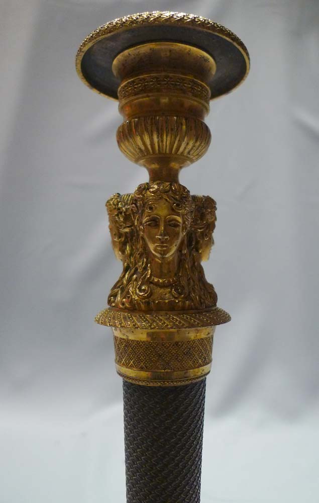 Antique French Empire or Directoire candlesticks circa 1805.