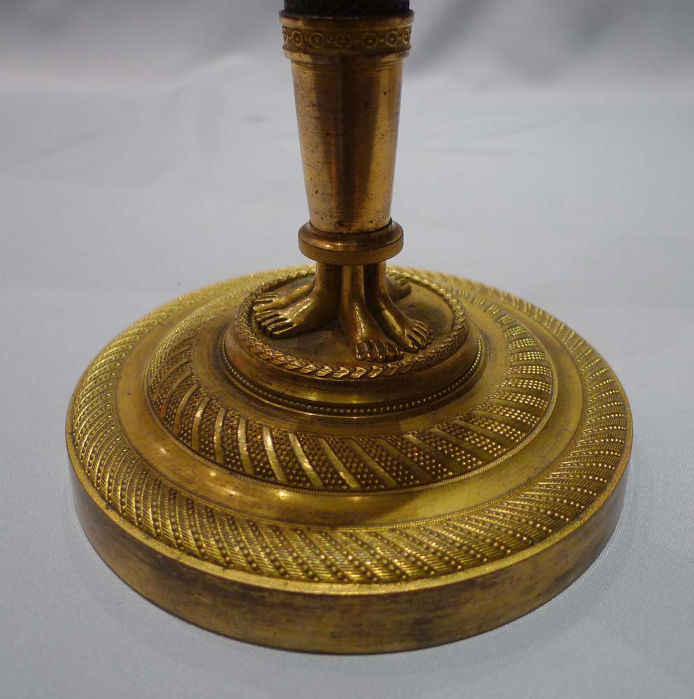 Antique French Empire or Directoire candlesticks circa 1805.